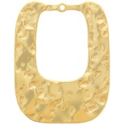 Colgantes rectangulares martillados 25x19 mm - Acero inoxidable 316L dorado x2|raw }}