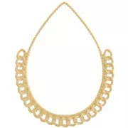 Colgantes de gota con cadena 38x30,5 mm - Acero inoxidable dorado 304L x2