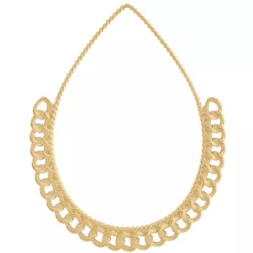 Colgantes de gota con cadena 38x30,5 mm - Acero inoxidable dorado 304L x2