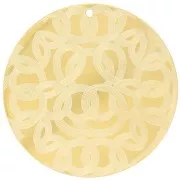 Colgantes redondos 40 mm - motivo abstracto - Acero inoxidable 316L Oro x2