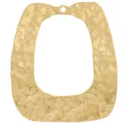 Colgantes rectangulares curvos martillados 25x22 mm - Acero inoxidable 316L dorado x2