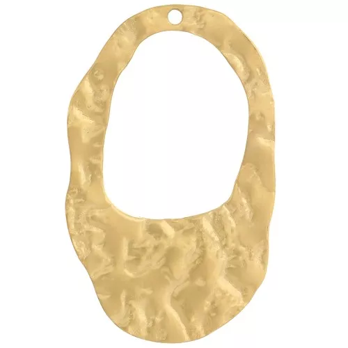 Colgantes ovalados irregulares martillados 27x17 mm - Acero inoxidable 316L dorado x2