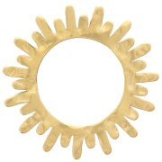 Entrepieza martillada sol 18 mm - Acero inoxidable 316L dorado x1