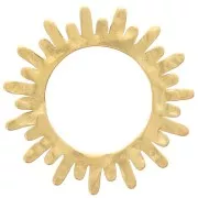 Entrepieza martillada sol 18 mm - Acero inoxidable 316L dorado x1