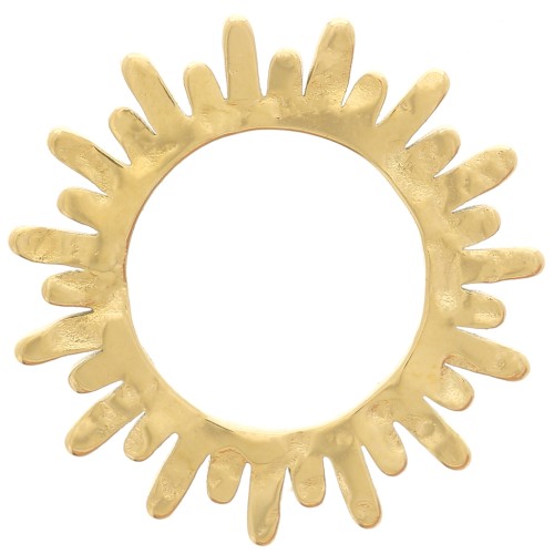 Entrepieza martillada sol 18 mm - Acero inoxidable 316L dorado x1