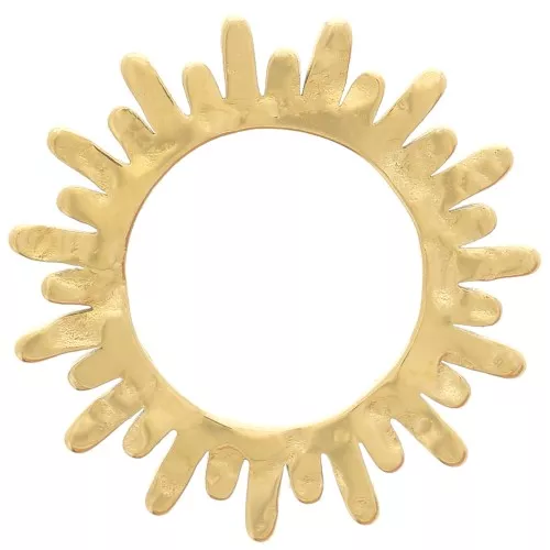Entrepieza martillada sol 18 mm - Acero inoxidable 316L dorado x1