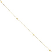 Cadena de malla Forçat con cuentas redondas de 3 mm - Acero inoxidable 304L Dorado x50cm|raw }}