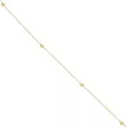 Cadena de malla Forçat con cuentas redondas de 3 mm - Acero inoxidable 304L Dorado x50cm