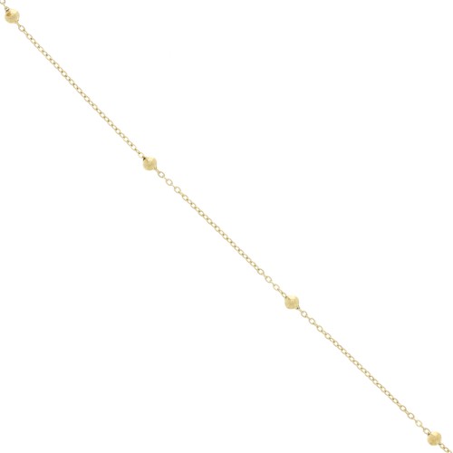 Cadena de malla Forçat con cuentas redondas de 3 mm - Acero inoxidable 304L Dorado x50cm