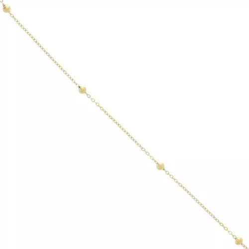 Cadena de malla Forçat con cuentas redondas de 3 mm - Acero inoxidable 304L Dorado x50cm