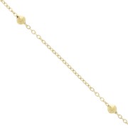 Cadena de malla Forçat con cuentas redondas de 3 mm - Acero inoxidable 304L Dorado x50cm