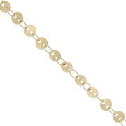 Cadena de disco de fantasía de 4 mm - Acero inoxidable 304L dorado x50cm