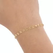 Cadena de disco de fantasía de 4 mm - Acero inoxidable 304L dorado x50cm