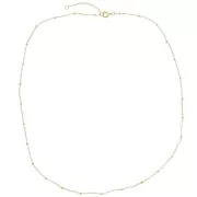 Forçat gargantilla de malla con cuentas aplanadas 2 mm - 304L Dorado de acero inoxidable x48cm