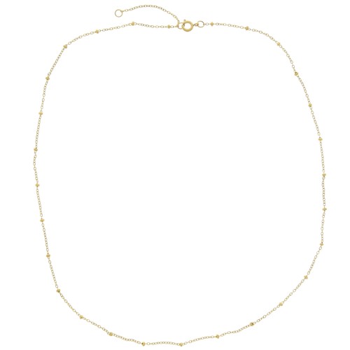 Forçat gargantilla de malla con cuentas aplanadas 2 mm - 304L Dorado de acero inoxidable x48cm