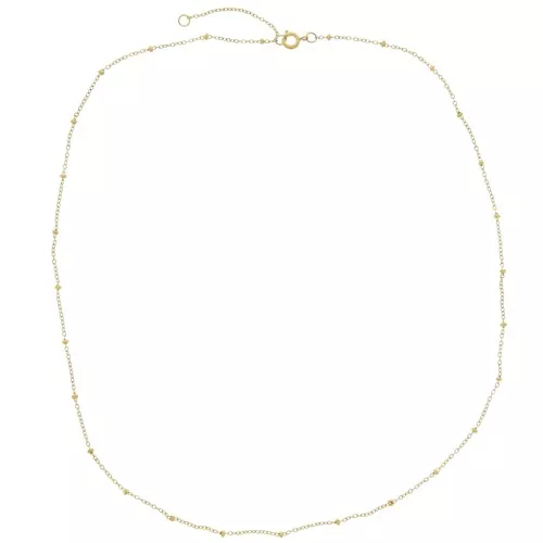 Forçat gargantilla de malla con cuentas aplanadas 2 mm - 304L Dorado de acero inoxidable x48cm