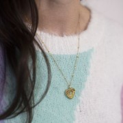 Forçat gargantilla de malla con cuentas aplanadas 2 mm - 304L Dorado de acero inoxidable x48cm