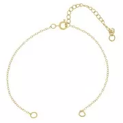 Pulsera eslabón 1,3 mm para entrepieza - 304L Dorado de acero inoxidable x16cm