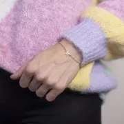 Pulsera eslabón 1,3 mm para entrepieza - 304L Dorado de acero inoxidable x16cm