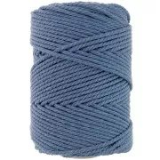 Bobina de cordón de algodón para macramé de 3 mm - Azul cobalto x100m