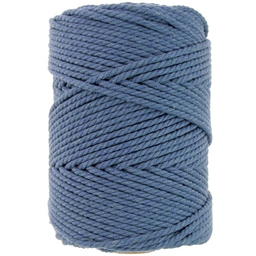 Bobina de cordón de algodón para macramé de 3 mm - Azul cobalto x100m
