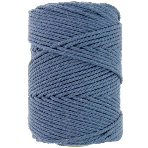 Bobina de cordón de algodón para macramé de 3 mm - Azul cobalto x100m