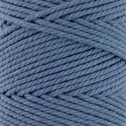 Bobina de cordón de algodón para macramé de 3 mm - Azul cobalto x100m
