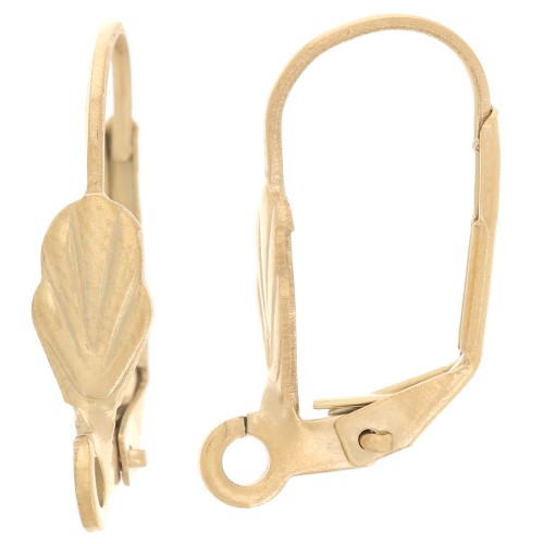 Ganchos pendientes con anilla abierta 18 mm - motivo concha - acero inoxidable 304 Oro x2