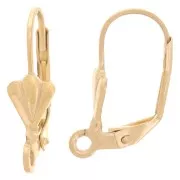 Ganchos pendientes con anilla abierta - patrón de concha - Oro acero inoxidable x2