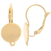 Ganchos pendientes 25 mm para cabujón 12 mm - Acero inoxidable dorado 304 x2|raw }}