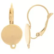 Ganchos pendientes 25 mm para cabujón 12 mm - Acero inoxidable dorado 304 x2