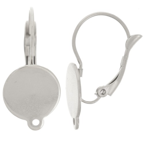 Ganchos pendientes 25 mm para cabujón 12 mm - Acero inoxidable 304 x2