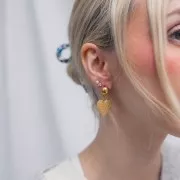 Pendientes de media bola 10 mm - Acero inoxidable dorado 304 x2