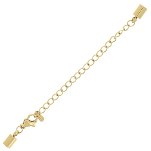 Cierre de langosta de 10 mm + cadena de cordón de 4 mm - Acero inoxidable dorado 304 x1