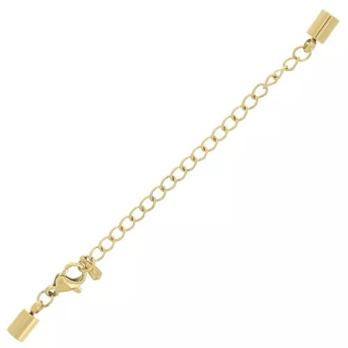 Cierre de langosta de 10 mm + cadena de cordón de 4 mm - Acero inoxidable dorado 304 x1