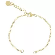 Forçat pulsera de malla, limado 2 mm para espaciador - 304 Doradoacero inoxidable x15cm
