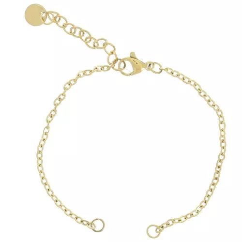 Forçat pulsera de malla, limado 2 mm para espaciador - 304 Doradoacero inoxidable x15cm