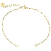 Forçat pulsera de malla, limado 2 mm para espaciador - 304 Doradode acero inoxidable x18cm