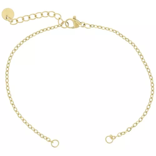 Forçat pulsera de malla, limado 2 mm para espaciador - 304 Doradode acero inoxidable x18cm