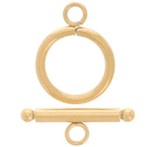 Cierre en T para pulsera o collar de 16 mm - Acero inoxidable dorado 304 x1