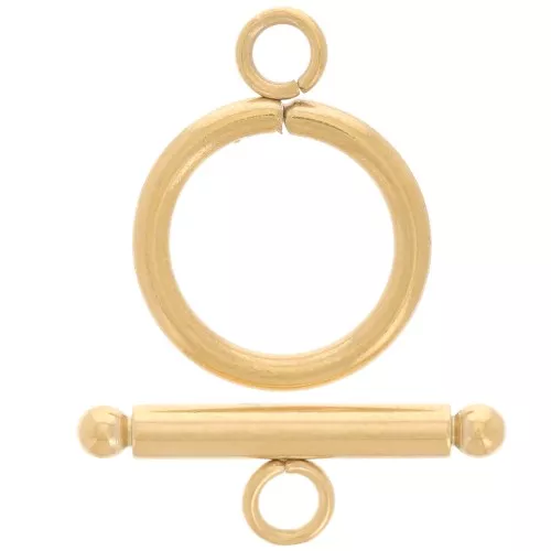Cierre en T para pulsera o collar de 16 mm - Acero inoxidable dorado 304 x1