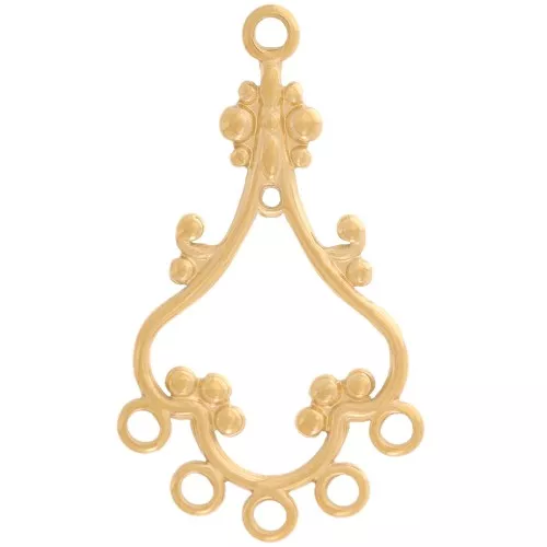 Colgante araña oriental 35x20 mm & 5 anillos cerrados - Acero inoxidable 304 Doradox1