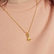 Colgante bota vaquera Santiag 22x14 mm - Dorado con oro fino x1