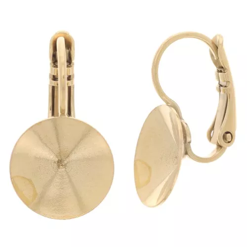 Ganchos cerrados soporte cabuchón 1122 Rivoli 12 mm dorado x2