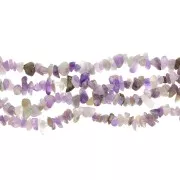 Perles chips 8 - 11 mm en pierre gemme  teintée - Amethyste x 80 cm
