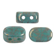 Cuentas de vidrio Lipsi® de Puca® 4x6 mm - Verde Turquesa Bronce opaco x10g
