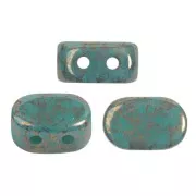 Cuentas de vidrio Lipsi® de Puca® 4x6 mm - Verde Turquesa Bronce opaco x10g