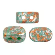 Cuentas de vidrio Lipsi® de Puca® 4x6 mm - Verde Turquesa Opaco Tweedy x10g