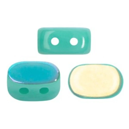Cuentas de vidrio Lipsi® de Puca® 4x6 mm - Verde Turquesa opaco AB x10g