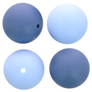 Perlas de silicona redondas de 18 mm para la fijación del chupete - Multi azul x4|raw }}